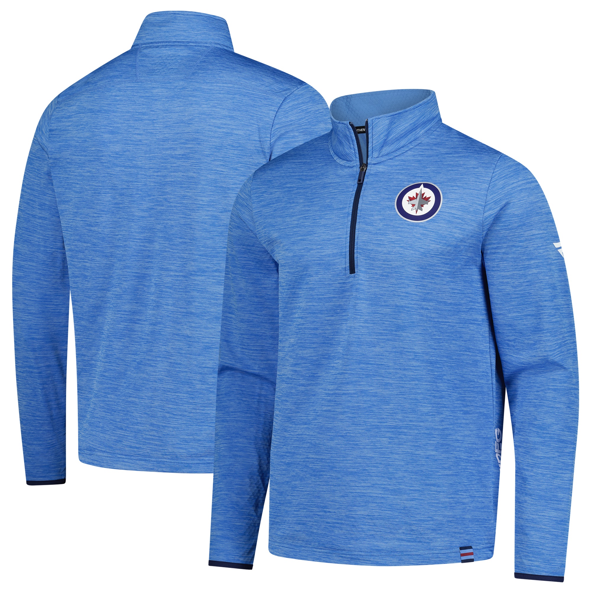 Men's-Fanatics Blue Winnipeg Jets Authentic Pro Anniversary Quarter-Zip Pullover